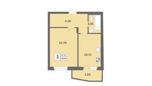 1-к квартира, вторичка, 39м2, 10/12 этаж