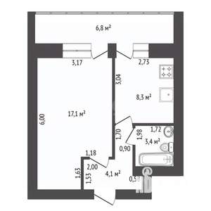 1-к квартира, вторичка, 33м2, 9/9 этаж