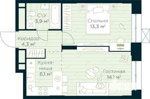 1-к квартира, вторичка, 42м2, 6/30 этаж