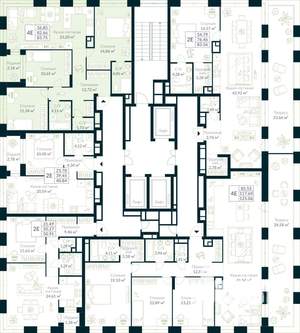 3-к квартира, строящийся дом, 84м2, 30/30 этаж