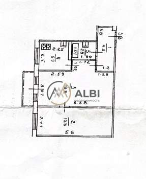 Студия квартира, вторичка, 46м2, 5/5 этаж