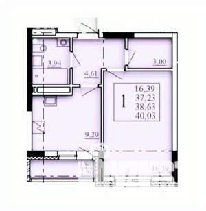 1-к квартира, строящийся дом, 39м2, 11/25 этаж