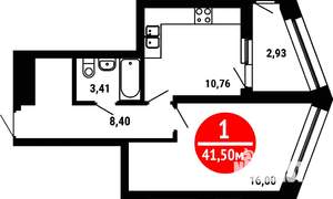 1-к квартира, вторичка, 42м2, 14/25 этаж