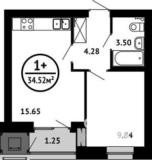 1-к квартира, вторичка, 35м2, 7/8 этаж