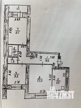 3-к квартира, вторичка, 61м2, 2/9 этаж