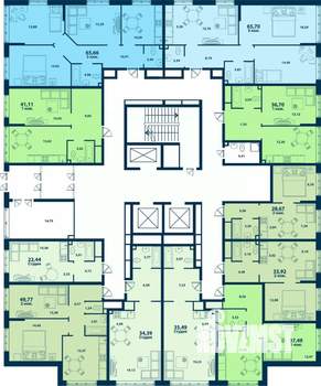 3-к квартира, вторичка, 66м2, 1/24 этаж