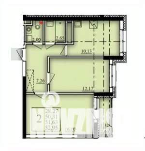 2-к квартира, вторичка, 52м2, 16/21 этаж