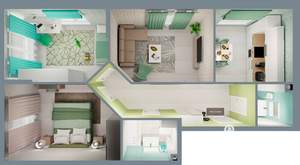 3-к квартира, вторичка, 68м2, 22/24 этаж