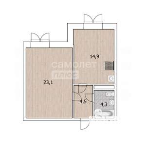 1-к квартира, вторичка, 47м2, 6/12 этаж