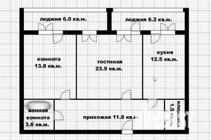 2-к квартира, вторичка, 73м2, 4/5 этаж