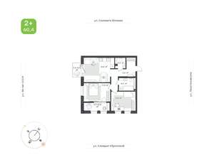 2-к квартира, вторичка, 60м2, 2/12 этаж