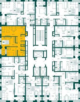 2-к квартира, строящийся дом, 54м2, 20/29 этаж