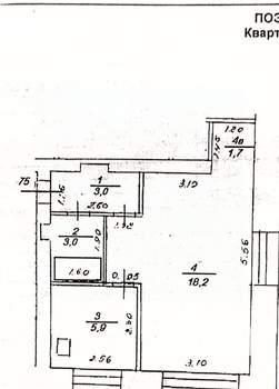 1-к квартира, вторичка, 32м2, 3/5 этаж