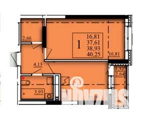 1-к квартира, вторичка, 39м2, 10/21 этаж