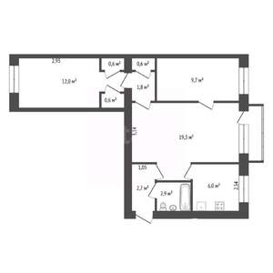 3-к квартира, вторичка, 56м2, 5/5 этаж