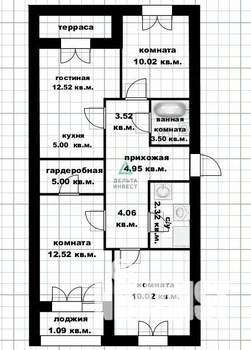 4-к квартира, строящийся дом, 76м2, 1/8 этаж
