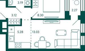 1-к квартира, вторичка, 34м2, 27/27 этаж