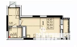 Студия квартира, вторичка, 31м2, 16/21 этаж