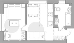 2-к квартира, строящийся дом, 38м2, 2/23 этаж