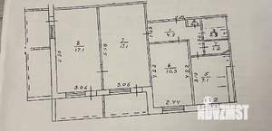 3-к квартира, вторичка, 70м2, 6/9 этаж