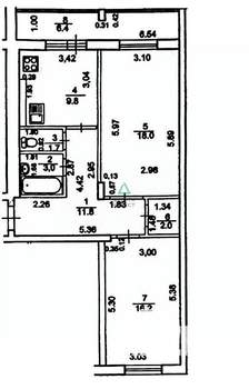 2-к квартира, вторичка, 63м2, 12/14 этаж