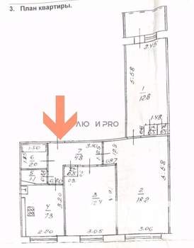 3-к квартира, вторичка, 60м2, 1/9 этаж