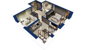 2-к квартира, вторичка, 55м2, 6/25 этаж