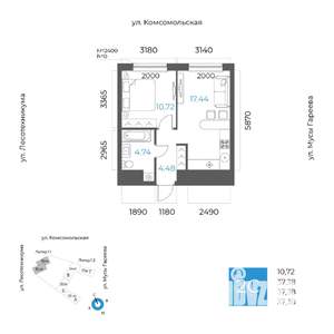 2-к квартира, вторичка, 37м2, 17/32 этаж