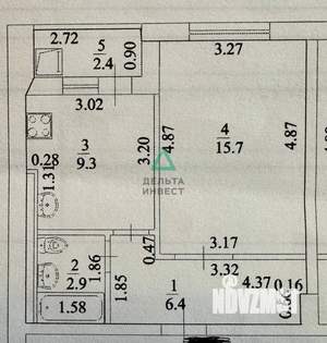 1-к квартира, вторичка, 34м2, 9/12 этаж