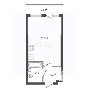 Студия квартира, вторичка, 31м2, 18/26 этаж