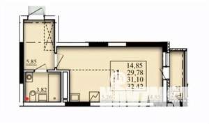 Студия квартира, вторичка, 31м2, 3/21 этаж