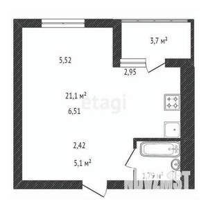 Студия квартира, вторичка, 40м2, 14/19 этаж