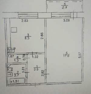 1-к квартира, вторичка, 33м2, 7/9 этаж