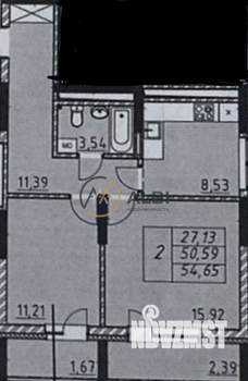 2-к квартира, вторичка, 50м2, 23/26 этаж