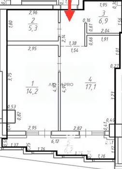 2-к квартира, вторичка, 47м2, 10/26 этаж