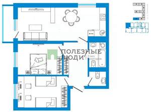 3-к квартира, вторичка, 73м2, 3/26 этаж