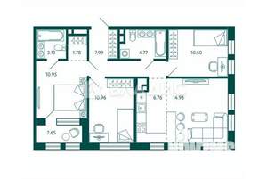 4-к квартира, вторичка, 73м2, 12/27 этаж