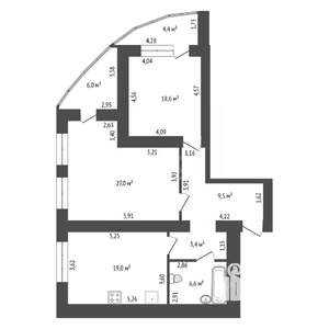 3-к квартира, вторичка, 89м2, 13/17 этаж