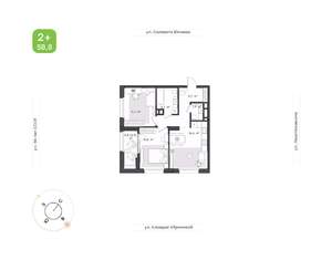 2-к квартира, вторичка, 59м2, 18/18 этаж