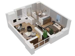 1-к квартира, вторичка, 48м2, 3/25 этаж