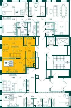 1-к квартира, вторичка, 49м2, 2/14 этаж