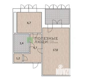 1-к квартира, вторичка, 33м2, 3/12 этаж