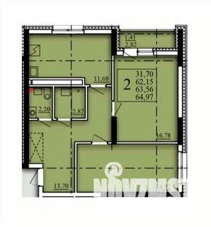 2-к квартира, вторичка, 64м2, 16/21 этаж