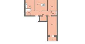 3-к квартира, вторичка, 83м2, 9/9 этаж