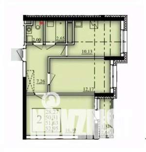 2-к квартира, вторичка, 52м2, 18/21 этаж