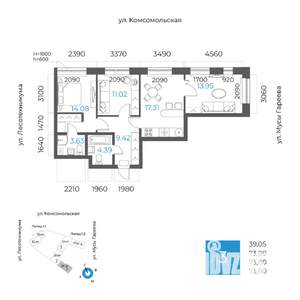 3-к квартира, вторичка, 74м2, 3/20 этаж