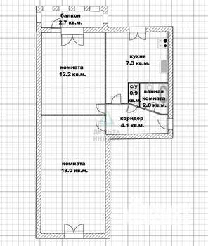 2-к квартира, вторичка, 45м2, 3/5 этаж