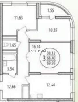 3-к квартира, вторичка, 70м2, 19/25 этаж