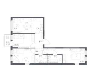 3-к квартира, вторичка, 67м2, 3/12 этаж