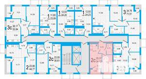 2-к квартира, сданный дом, 34м2, 2/20 этаж